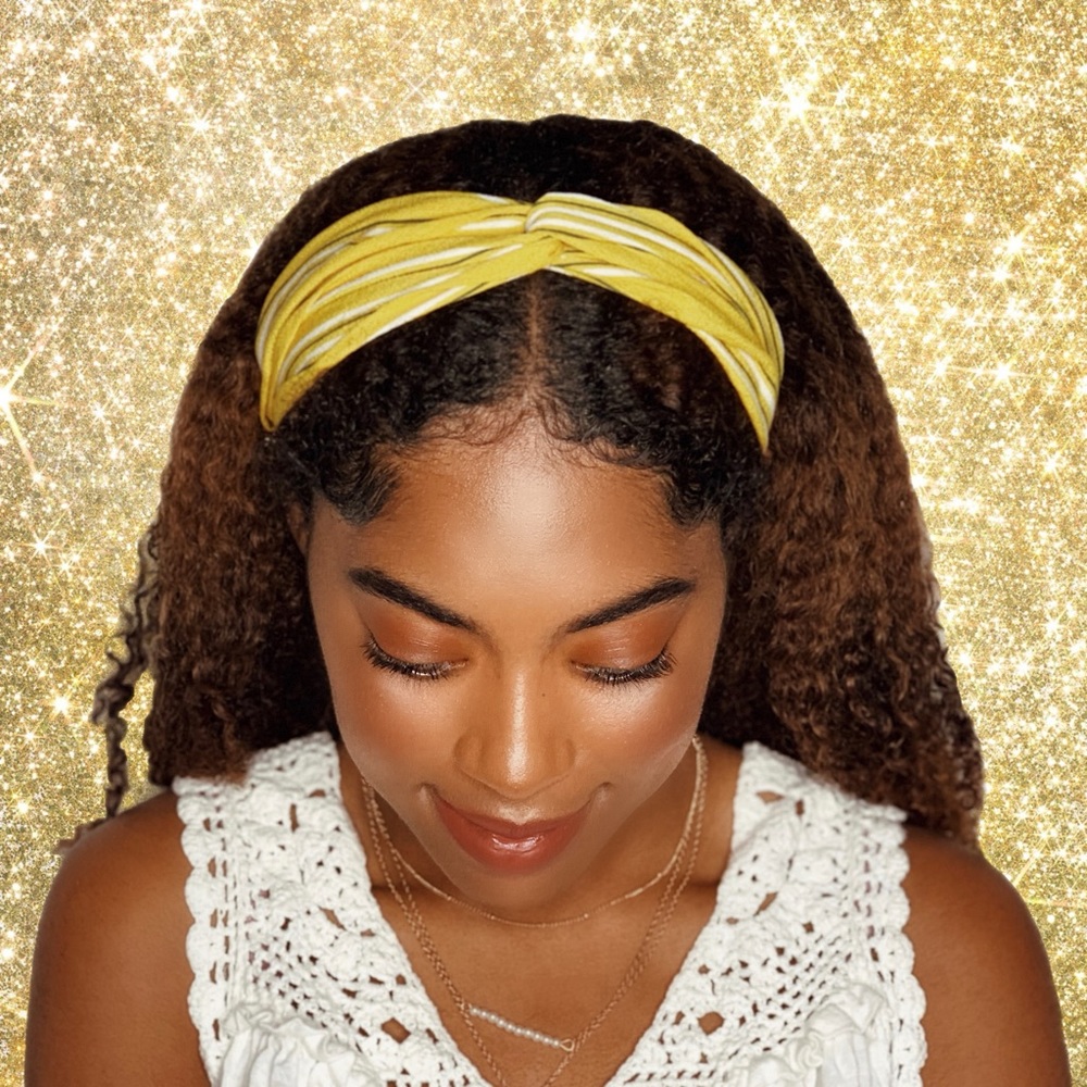Yellow knot twist headband